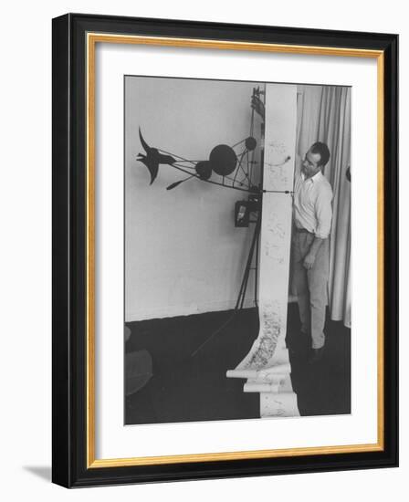 Artist Jean Tinguely at Iris Clert Gallery-Loomis Dean-Framed Photographic Print