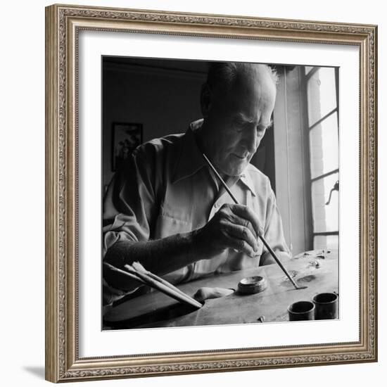 Artist Lyonel Feininger at Work-Andreas Feininger-Framed Premium Photographic Print