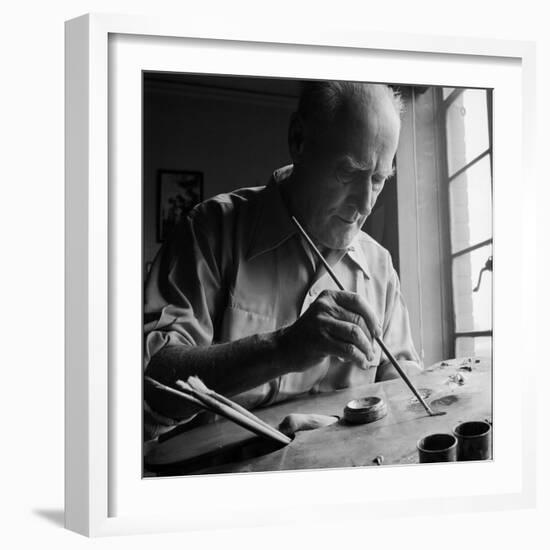 Artist Lyonel Feininger at Work-Andreas Feininger-Framed Premium Photographic Print