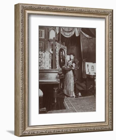 Artist Mary Tillinghast Painting a Portrait in Her Studio, New York, C.1897-Byron Company-Framed Giclee Print