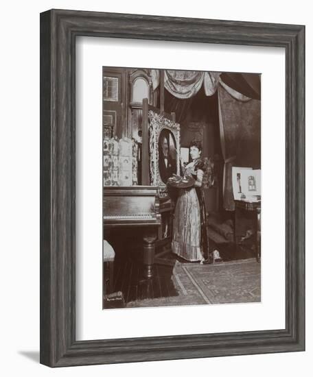 Artist Mary Tillinghast Painting a Portrait in Her Studio, New York, C.1897-Byron Company-Framed Giclee Print