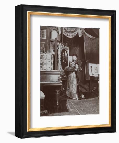 Artist Mary Tillinghast Painting a Portrait in Her Studio, New York, C.1897-Byron Company-Framed Giclee Print