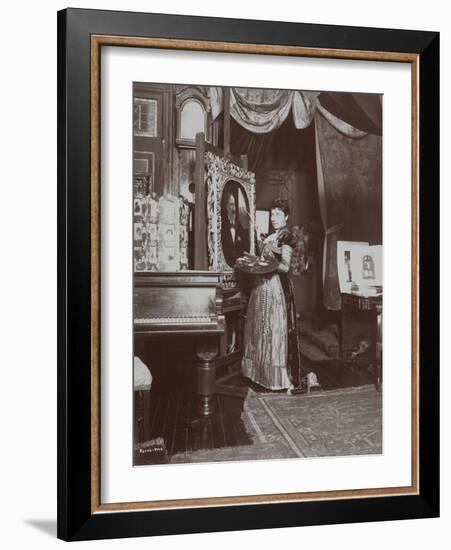 Artist Mary Tillinghast Painting a Portrait in Her Studio, New York, C.1897-Byron Company-Framed Giclee Print