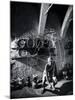 Artist Pablo Picasso "Painting" with Light at the Madoura Pottery-Gjon Mili-Mounted Premium Photographic Print