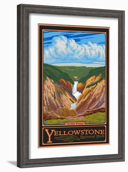 Artist Point, Yellowstone National Park, Wyoming-Lantern Press-Framed Art Print