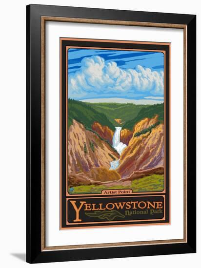 Artist Point, Yellowstone National Park, Wyoming-Lantern Press-Framed Art Print