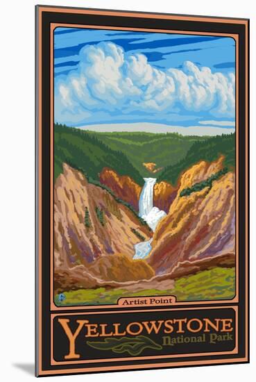 Artist Point, Yellowstone National Park, Wyoming-Lantern Press-Mounted Art Print