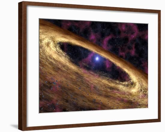 Artist's Concept Depicts a Type of Dead Star Called a Pulsar and the Surrounding Disk of Rubble-Stocktrek Images-Framed Photographic Print