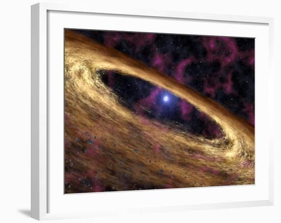 Artist's Concept Depicts a Type of Dead Star Called a Pulsar and the Surrounding Disk of Rubble-Stocktrek Images-Framed Photographic Print