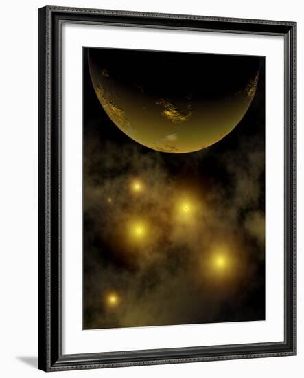 Artist's Concept Illustrating a Star Cluster in the Milky Way Galaxy-Stocktrek Images-Framed Photographic Print