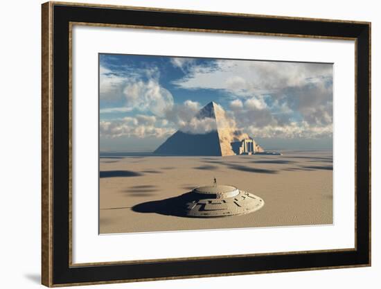 Artist's Concept Illustrating How Aliens Helped to Build Ancient Egyptian Monuments-Stocktrek Images-Framed Art Print