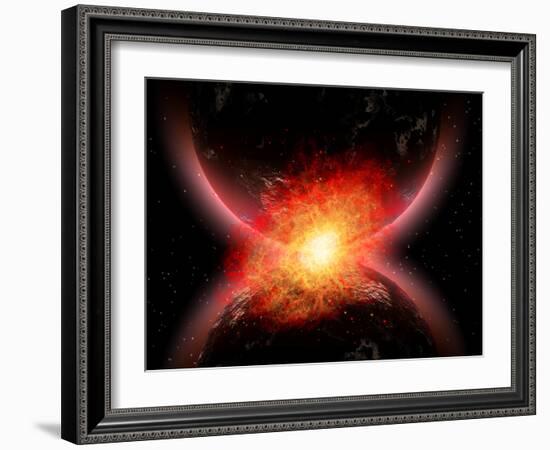 Artist's Concept Illustrating the Point When Two Planets Touch-Stocktrek Images-Framed Photographic Print