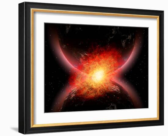 Artist's Concept Illustrating the Point When Two Planets Touch-Stocktrek Images-Framed Photographic Print