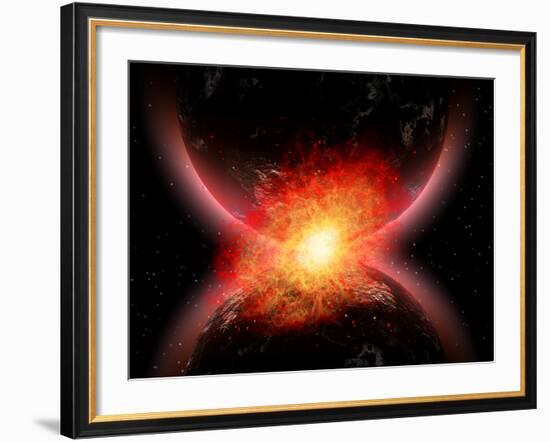 Artist's Concept Illustrating the Point When Two Planets Touch-Stocktrek Images-Framed Photographic Print