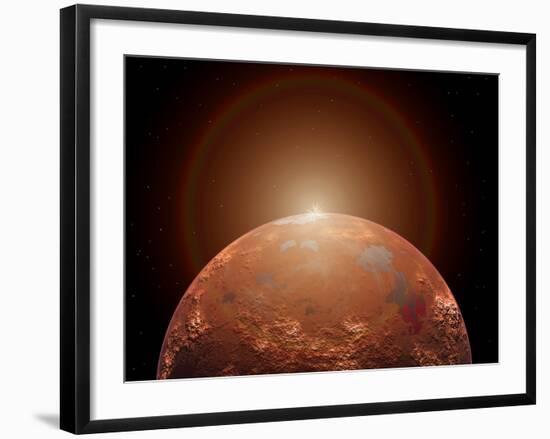 Artist's Concept of a Distant Red Planet Orbiting its Sun-Stocktrek Images-Framed Photographic Print