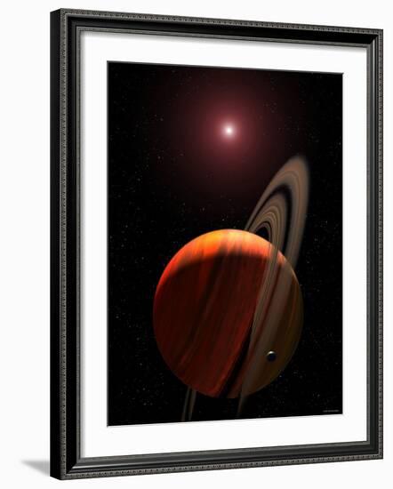 Artist's Concept of a Gas Giant Planet Orbiting a Red Dwarf K Star-Stocktrek Images-Framed Photographic Print