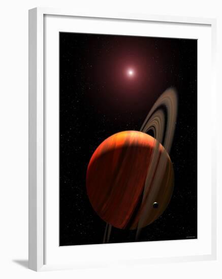 Artist's Concept of a Gas Giant Planet Orbiting a Red Dwarf K Star-Stocktrek Images-Framed Photographic Print