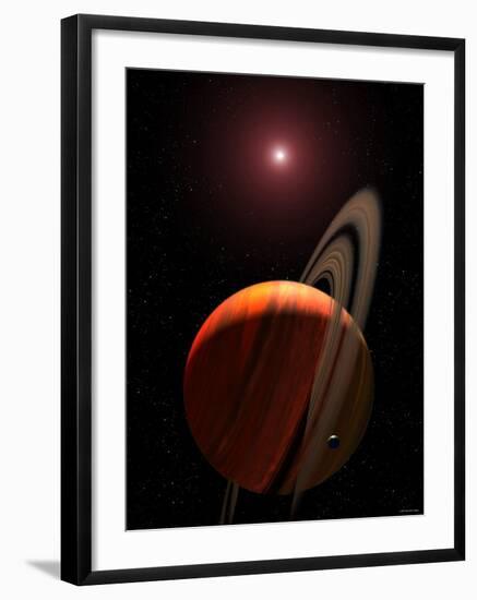 Artist's Concept of a Gas Giant Planet Orbiting a Red Dwarf K Star-Stocktrek Images-Framed Photographic Print