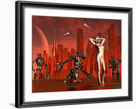 Artist's Concept of a Hot Pinup Pleasure Droid of the Future-Stocktrek Images-Framed Photographic Print