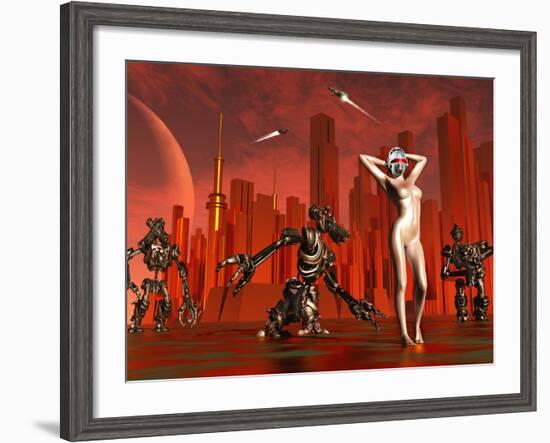 Artist's Concept of a Hot Pinup Pleasure Droid of the Future-Stocktrek Images-Framed Photographic Print