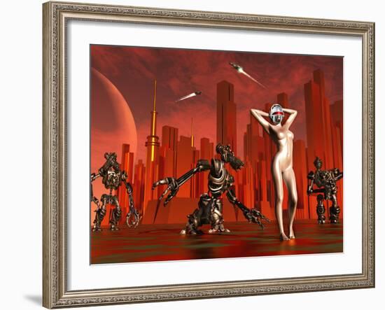 Artist's Concept of a Hot Pinup Pleasure Droid of the Future-Stocktrek Images-Framed Photographic Print