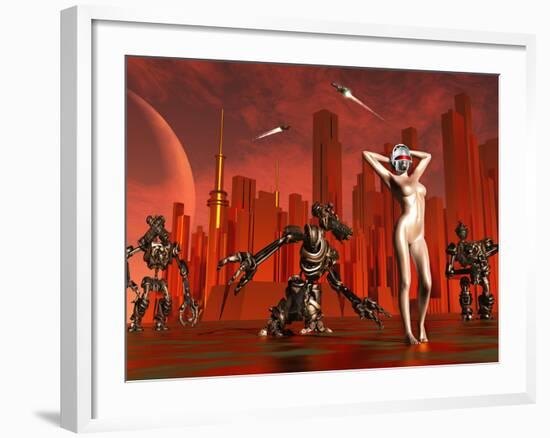 Artist's Concept of a Hot Pinup Pleasure Droid of the Future-Stocktrek Images-Framed Photographic Print