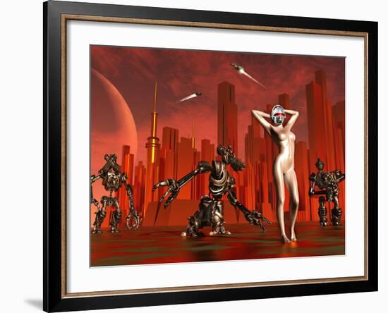 Artist's Concept of a Hot Pinup Pleasure Droid of the Future-Stocktrek Images-Framed Photographic Print