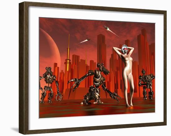 Artist's Concept of a Hot Pinup Pleasure Droid of the Future-Stocktrek Images-Framed Photographic Print