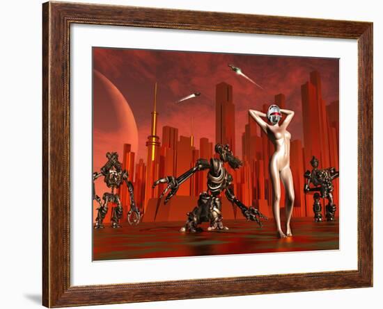 Artist's Concept of a Hot Pinup Pleasure Droid of the Future-Stocktrek Images-Framed Photographic Print