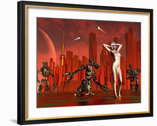 Artist's Concept of a Hot Pinup Pleasure Droid of the Future-Stocktrek Images-Framed Photographic Print