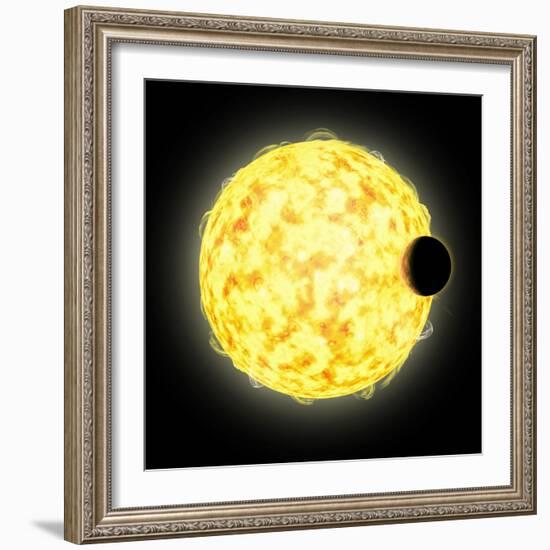 Artist's Concept of a Massive Planet in Very Close Orbit around it's Star-null-Framed Art Print