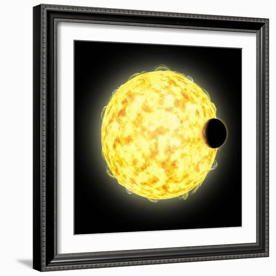 Artist's Concept of a Massive Planet in Very Close Orbit around it's Star-null-Framed Art Print