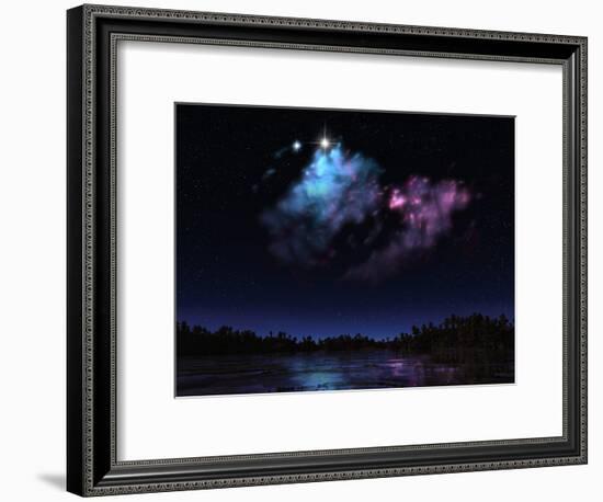 Artist's Concept of a Nebula over a Hypothetical Planet-Stocktrek Images-Framed Photographic Print