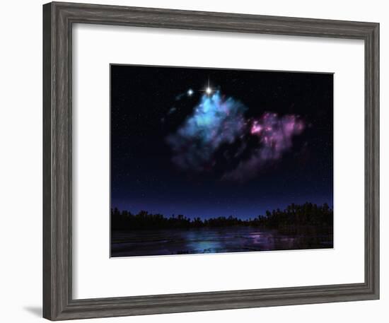 Artist's Concept of a Nebula over a Hypothetical Planet-Stocktrek Images-Framed Photographic Print