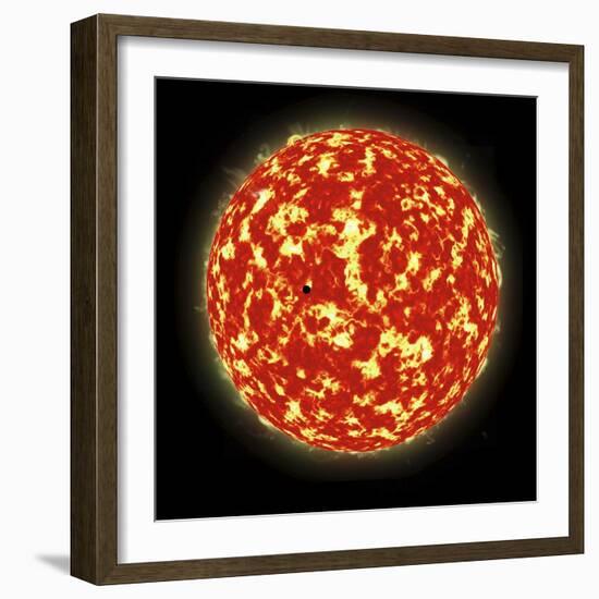 Artist's Concept of a Planet Passing in Front of a Sun-Like Star it Orbits-null-Framed Art Print