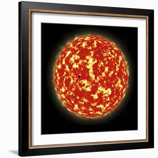 Artist's Concept of a Planet Passing in Front of a Sun-Like Star it Orbits-null-Framed Art Print