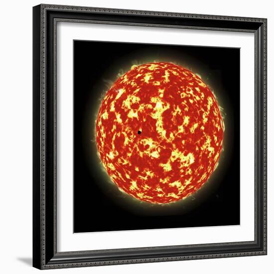 Artist's Concept of a Planet Passing in Front of a Sun-Like Star it Orbits-null-Framed Art Print