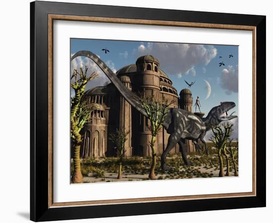 Artist's Concept of a Reptoid Race Whom Co-Existed Alongside the Dinosaurs-Stocktrek Images-Framed Photographic Print