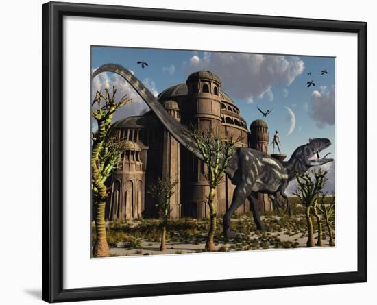 Artist's Concept of a Reptoid Race Whom Co-Existed Alongside the Dinosaurs-Stocktrek Images-Framed Photographic Print