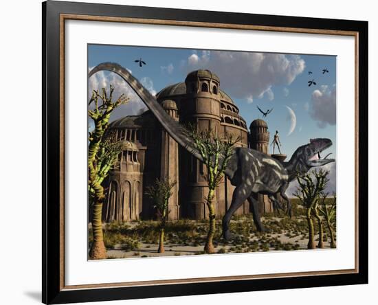 Artist's Concept of a Reptoid Race Whom Co-Existed Alongside the Dinosaurs-Stocktrek Images-Framed Photographic Print