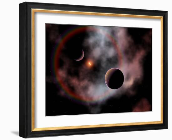 Artist's Concept of a Rose Nebula, Home to Relatively New and Young Star Systems-Stocktrek Images-Framed Photographic Print