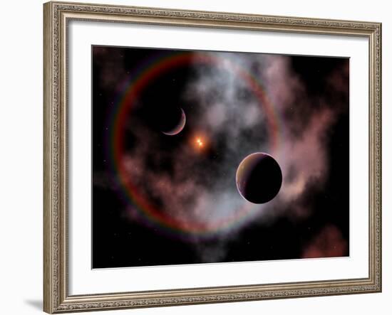 Artist's Concept of a Rose Nebula, Home to Relatively New and Young Star Systems-Stocktrek Images-Framed Photographic Print