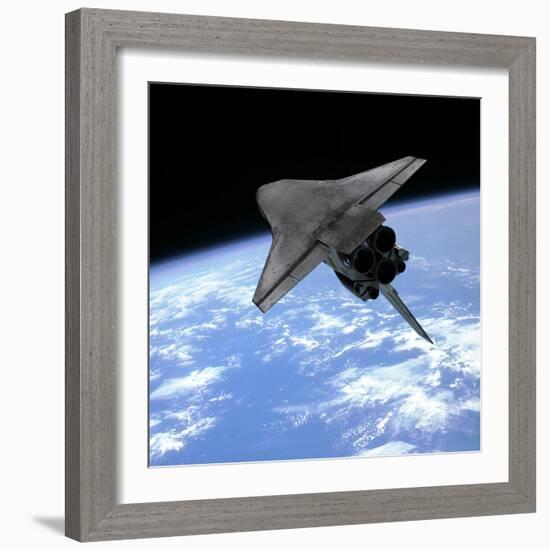 Artist's Concept of a Space Shuttle Entering Earth Orbit-Stocktrek Images-Framed Photographic Print