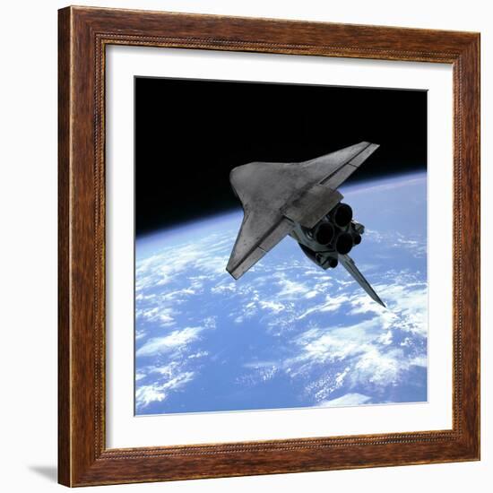 Artist's Concept of a Space Shuttle Entering Earth Orbit-Stocktrek Images-Framed Photographic Print