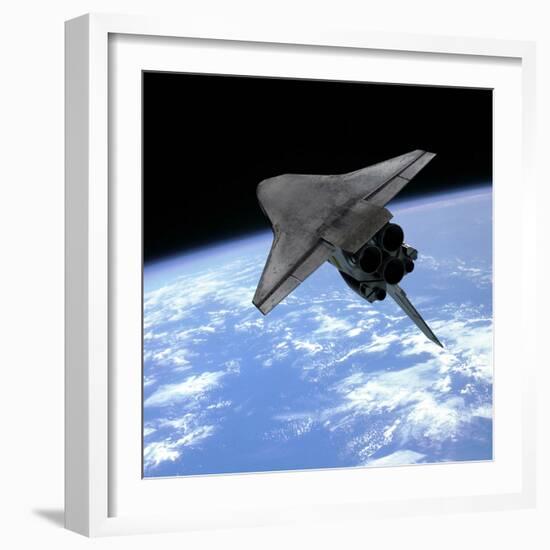 Artist's Concept of a Space Shuttle Entering Earth Orbit-Stocktrek Images-Framed Photographic Print
