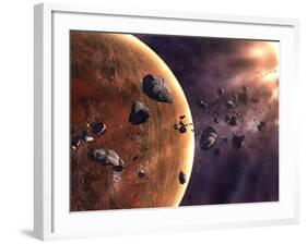 Artist's Concept of a Supernova About to Incinerate This Planetary System-Stocktrek Images-Framed Photographic Print