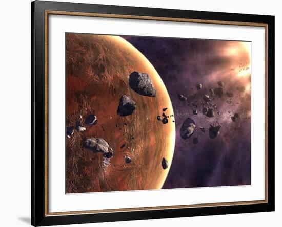 Artist's Concept of a Supernova About to Incinerate This Planetary System-Stocktrek Images-Framed Photographic Print