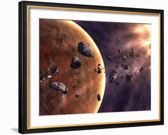 Artist's Concept of a Supernova About to Incinerate This Planetary System-Stocktrek Images-Framed Photographic Print