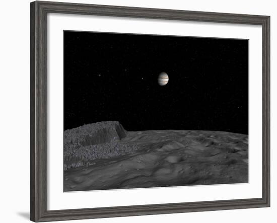 Artist's Concept of a View across the Surface of Themisto Towards Jupiter and its Moons-Stocktrek Images-Framed Photographic Print