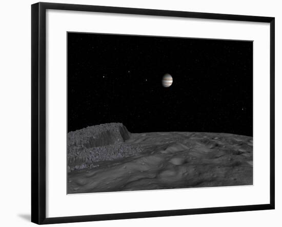 Artist's Concept of a View across the Surface of Themisto Towards Jupiter and its Moons-Stocktrek Images-Framed Photographic Print